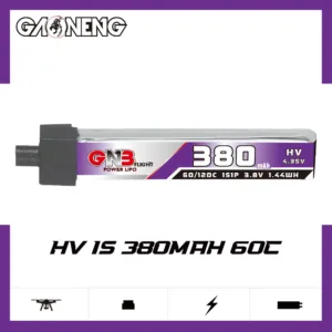 Gaoneng GNB 1S 380mAh 60C A30 High Voltage Tiny Whoop LiHV Battery with Plastic Head Connector