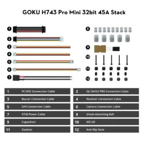 Flywoo GOKU H743 Pro Mini Stack 20x20 flight controller and 45A ESC