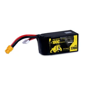 DOGCOM Pro Series 6S 1700mAh 180C Lithium Polymer Battery Pack with XT60 Plug